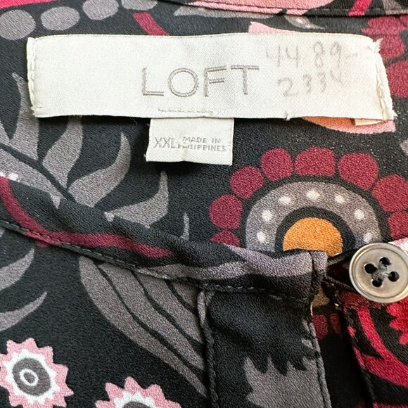 Women's Loft Sheer Long Sleeve Blouse Size XXL Fall Inspired - Picture 5 of 5